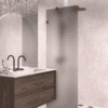 Fixed shower screen Hietakari Vetro 511, Cocoa fittings, grey satin glass Fixed shower screen Hietakari Vetro 511, Cocoa fittings, grey satin glass