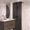 Fixed shower screen Hietakari Vetro 511, Cocoa fittings, black glass Fixed shower screen Hietakari Vetro 511, Cocoa fittings, black glass