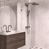 Fixed shower screen Hietakari Vetro 511, Cocoa fittings, super bright glass Fixed shower screen Hietakari Vetro 511, Cocoa fittings, super bright glass