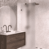 Fixed shower screen Hietakari Vetro 511, Cocoa fittings, super bright satin glass Fixed shower screen Hietakari Vetro 511, Cocoa fittings, super bright satin glass