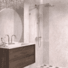 Fixed shower screen Hietakari Vetro 511, brushed fittings, clear glass Fixed shower screen Hietakari Vetro 511, brushed fittings, clear glass