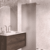 Fixed shower screen Hietakari Vetro 511, brushed fittings, brown satin glass Fixed shower screen Hietakari Vetro 511, brushed fittings, brown satin glass