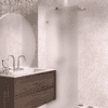 Fixed shower screen Hietakari Vetro 511, brushed fittings, super bright satin glass Fixed shower screen Hietakari Vetro 511, brushed fittings, super bright satin glass