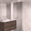 Fixed shower screen Hietakari Vetro 511, chrome fittings, grey satin glass Fixed shower screen Hietakari Vetro 511, chrome fittings, grey satin glass