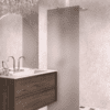 Fixed shower screen Hietakari Vetro 511, chrome fittings, brown satin glass Fixed shower screen Hietakari Vetro 511, chrome fittings, brown satin glass