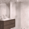 Fixed shower screen Hietakari Vetro 511, chrome fittings, satin frosted glass Fixed shower screen Hietakari Vetro 511, chrome fittings, satin frosted glass