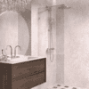 Fixed shower screen Hietakari Vetro 511, brass fittings, clear glass Fixed shower screen Hietakari Vetro 511, brass fittings, clear glass