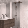 Fixed shower screen Hietakari Vetro 511, Mocha fittings, grey reeded glass Fixed shower screen Hietakari Vetro 511, Mocha fittings, grey reeded glass