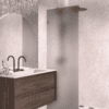 Fixed shower screen Hietakari Vetro 511, Mocha fittings, grey satin glass Fixed shower screen Hietakari Vetro 511, Mocha fittings, grey satin glass