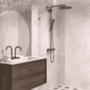 Fixed shower screen Hietakari Vetro 511, Mocha fittings, clear glass Fixed shower screen Hietakari Vetro 511, Mocha fittings, clear glass