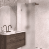 Fixed shower screen Hietakari Vetro 511, Mocha fittings, satin frosted glass Fixed shower screen Hietakari Vetro 511, Mocha fittings, satin frosted glass