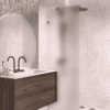 Fixed shower screen Hietakari Vetro 511, Mocha fittings, super bright satin glass Fixed shower screen Hietakari Vetro 511, Mocha fittings, super bright satin glass