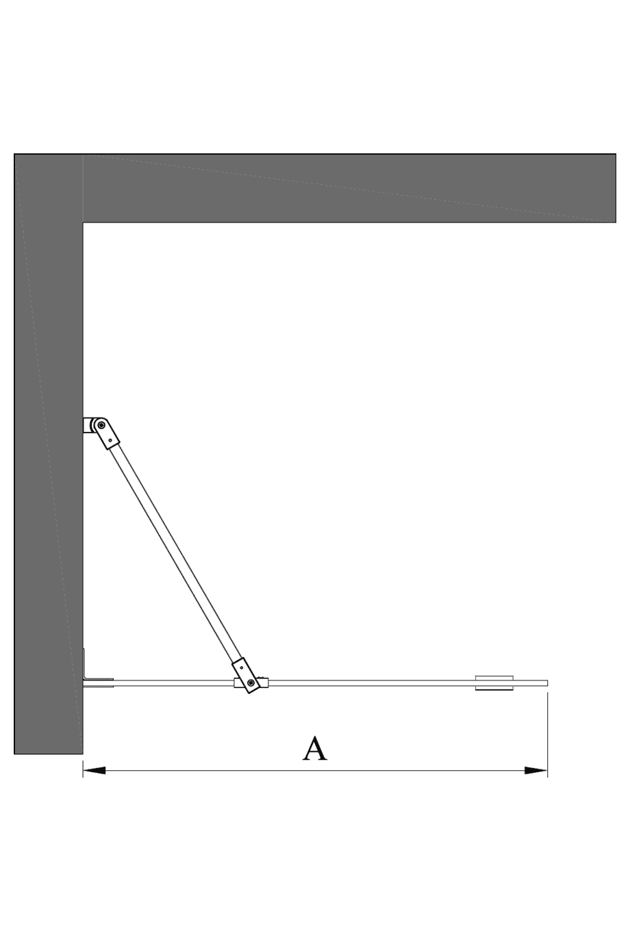Fixed shower screen Hietakari Vetro 511 ā dimension drawing Fixed shower screen Hietakari Vetro 511 ā dimension drawing