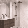 Fixed shower screen Hietakari Vetro 511, black fittings, bronze tinted glass Fixed shower screen Hietakari Vetro 511, black fittings, bronze tinted glass