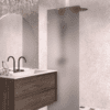 Fixed shower screen Hietakari Vetro 511, Sand fittings, grey satin glass Fixed shower screen Hietakari Vetro 511, Sand fittings, grey satin glass