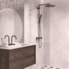 Fixed shower screen Hietakari Vetro 511, Sand fittings, super bright glass Fixed shower screen Hietakari Vetro 511, Sand fittings, super bright glass