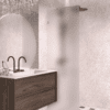 Fixed shower screen Hietakari Vetro 511, Sand fittings, super bright satin glass Fixed shower screen Hietakari Vetro 511, Sand fittings, super bright satin glass
