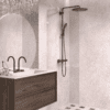 Fixed shower screen Hietakari Vetro 511, white fittings, clear glass Fixed shower screen Hietakari Vetro 511, white fittings, clear glass