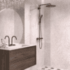 Fixed shower screen Hietakari Vetro 511, white fittings, super bright glass Fixed shower screen Hietakari Vetro 511, white fittings, super bright glass