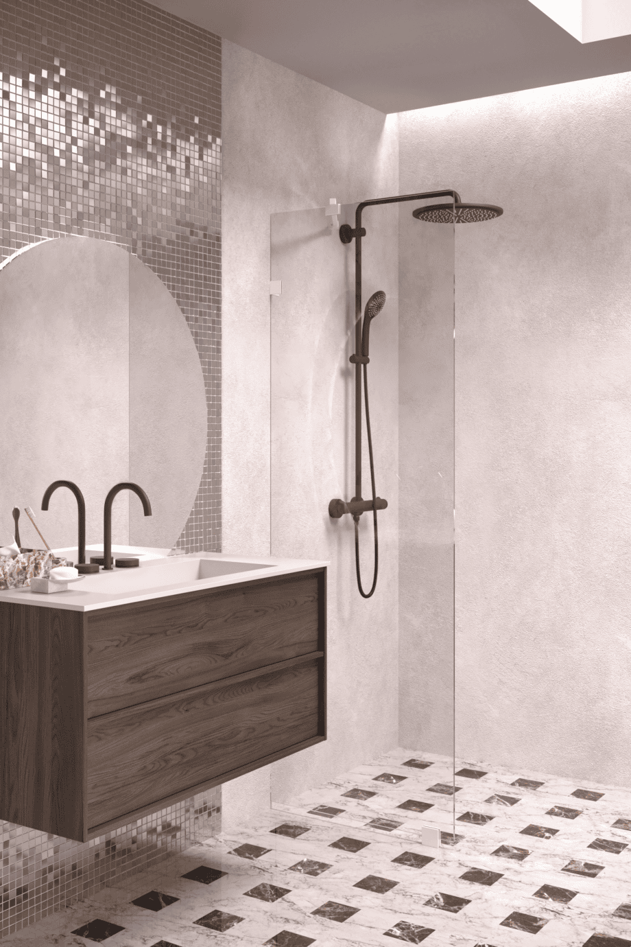 Fixed shower screen Hietakari Vetro 511, white fittings, super bright glass Fixed shower screen Hietakari Vetro 511, white fittings, super bright glass
