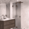 Folding shower screen Hietakari Vetro 513, Cocoa fittings, grey satin glass Folding shower screen Hietakari Vetro 513, Cocoa fittings, grey satin glass