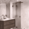 Folding shower screen Hietakari Vetro 513, Cocoa fittings, brown satin glass Folding shower screen Hietakari Vetro 513, Cocoa fittings, brown satin glass