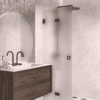 Folding shower screen Hietakari Vetro 513, Cocoa fittings, satin frosted glass Folding shower screen Hietakari Vetro 513, Cocoa fittings, satin frosted glass