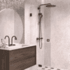 Folding shower screen Hietakari Vetro 513, Cocoa fittings, super bright glass Folding shower screen Hietakari Vetro 513, Cocoa fittings, super bright glass