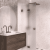 Folding shower screen Hietakari Vetro 513, Cocoa fittings, super bright satin glass Folding shower screen Hietakari Vetro 513, Cocoa fittings, super bright satin glass