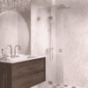 Folding shower screen Hietakari Vetro 513, brushed fittings, reeded glass Folding shower screen Hietakari Vetro 513, brushed fittings, reeded glass