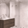 Folding shower screen Hietakari Vetro 513, brushed fittings, super bright satin glass Folding shower screen Hietakari Vetro 513, brushed fittings, super bright satin glass