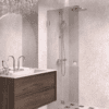 Folding shower screen Hietakari Vetro 513, chrome fittings, grey tinted glass Folding shower screen Hietakari Vetro 513, chrome fittings, grey tinted glass