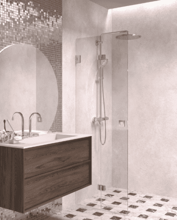 Folding shower screen Hietakari Vetro 513, chrome fittings, clear glass