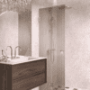 Folding shower screen Hietakari Vetro 513, chrome fittings, brown reeded glass Folding shower screen Hietakari Vetro 513, chrome fittings, brown reeded glass