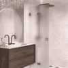 Folding shower screen Hietakari Vetro 513, Mocha fittings, satin frosted glass Folding shower screen Hietakari Vetro 513, Mocha fittings, satin frosted glass