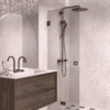 Folding shower screen Hietakari Vetro 513, black fittings, grey tinted glass Folding shower screen Hietakari Vetro 513, black fittings, grey tinted glass
