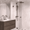 Folding shower screen Hietakari Vetro 513, black fittings, clear glass Folding shower screen Hietakari Vetro 513, black fittings, clear glass