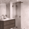 Folding shower screen Hietakari Vetro 513, black fittings, brown satin glass Folding shower screen Hietakari Vetro 513, black fittings, brown satin glass