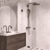 Folding shower screen Hietakari Vetro 513, black fittings, super bright glass Folding shower screen Hietakari Vetro 513, black fittings, super bright glass