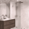 Folding shower screen Hietakari Vetro 513, Sand fittings, satin frosted glass Folding shower screen Hietakari Vetro 513, Sand fittings, satin frosted glass