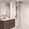 Folding shower screen Hietakari Vetro 513, Sand fittings, super bright glass Folding shower screen Hietakari Vetro 513, Sand fittings, super bright glass