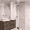 Hinged shower screen with fixed part Hietakari Vetro 514, chrome fittings, super bright glass Hinged shower screen with fixed part Hietakari Vetro 514, chrome fittings, super bright glass