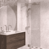 Hinged shower screen with fixed part Hietakari Vetro 514, brass fittings, super bright glass Hinged shower screen with fixed part Hietakari Vetro 514, brass fittings, super bright glass