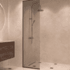 Framed fixed shower screen Hietakari Vetro 516, Cocoa fittings, grey tinted glass Framed fixed shower screen Hietakari Vetro 516, Cocoa fittings, grey tinted glass