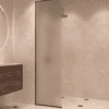 Framed fixed shower screen Hietakari Vetro 516, Cocoa fittings, satin frosted glass Framed fixed shower screen Hietakari Vetro 516, Cocoa fittings, satin frosted glass
