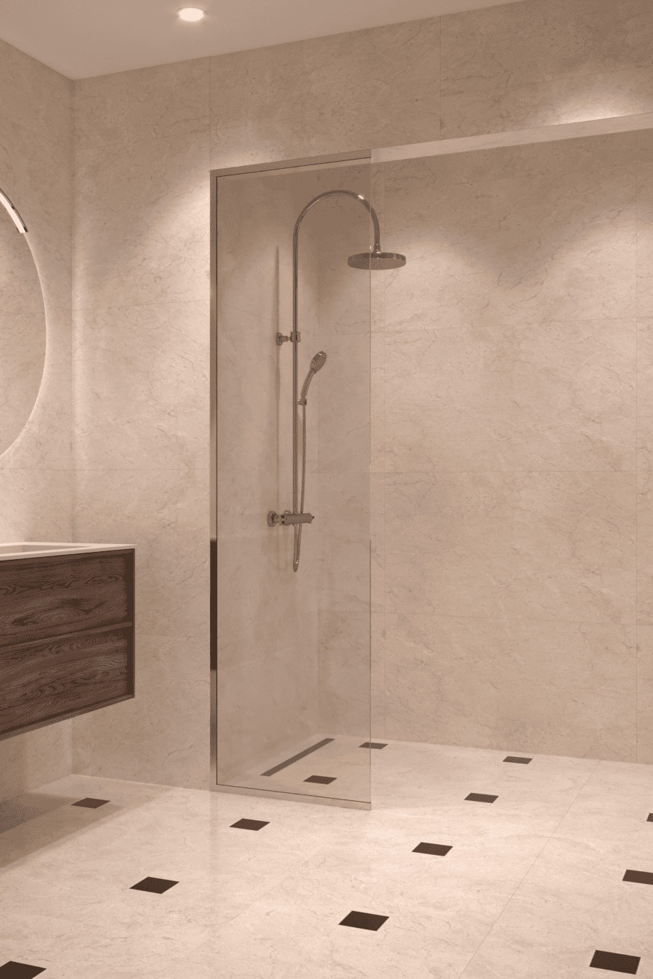 Framed fixed shower screen Hietakari Vetro 516, chrome fittings, clear glass Framed fixed shower screen Hietakari Vetro 516, chrome fittings, clear glass