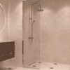 Framed fixed shower screen Hietakari Vetro 516, chrome fittings, super bright glass Framed fixed shower screen Hietakari Vetro 516, chrome fittings, super bright glass