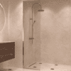 Framed fixed shower screen Hietakari Vetro 516, brass fittings, clear glass Framed fixed shower screen Hietakari Vetro 516, brass fittings, clear glass