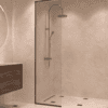 Framed fixed shower screen Hietakari Vetro 516, black fittings, super bright glass Framed fixed shower screen Hietakari Vetro 516, black fittings, super bright glass