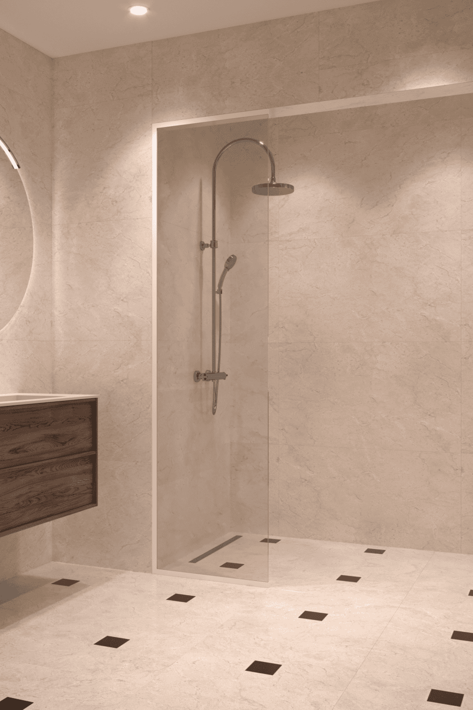 Framed fixed shower screen Hietakari Vetro 516, white fittings, clear glass Framed fixed shower screen Hietakari Vetro 516, white fittings, clear glass
